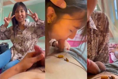 Sexy GF’s blowjob makes her lover cum in Nepali sex video