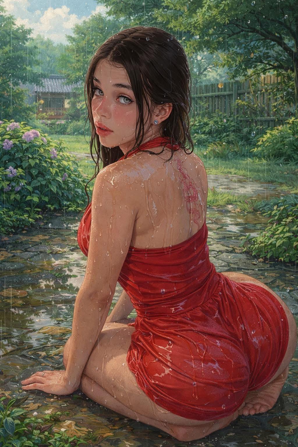 De día y mojada… pero feliz