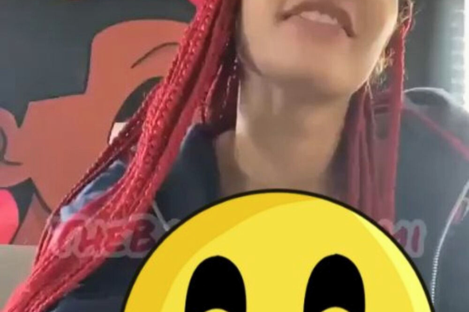 Red braids swingin, attitude louder than my outfit