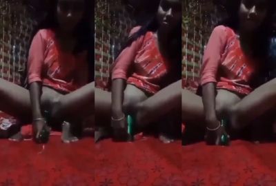 Tamil porn of an 18-year-old girl fucking with a bottle