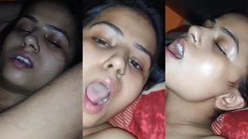 Girl Satisfying Sex Pleasure With Lover In Bedroom Hot