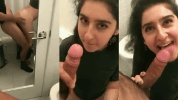 Sexy Pakistani Nri Girl Happily Giving Blowjob To Officer In Washroom XXX