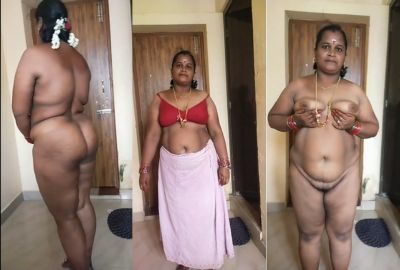 Tamil milf strips and gets naked before her Nephew