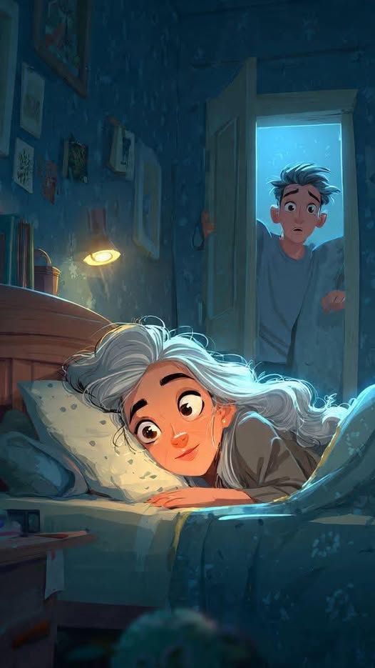 "tia estas despierta, no puedo dormir"