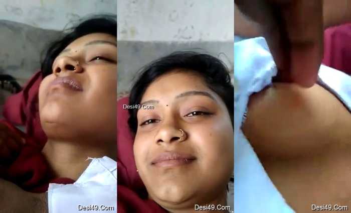 Hot Desi Girl Boobs Pressing