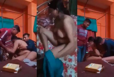 Kinky Bhabhi enjoys threesome sex with her Devars