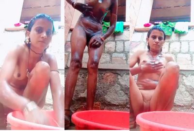 Desi nude Banjara lady records her MMS taking a bath