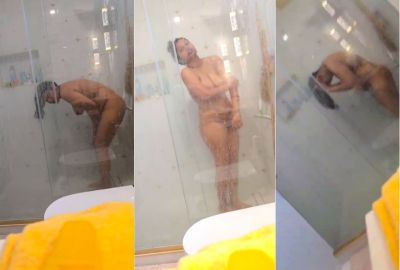 Sexy GF takes a nude bath, and her lover records her