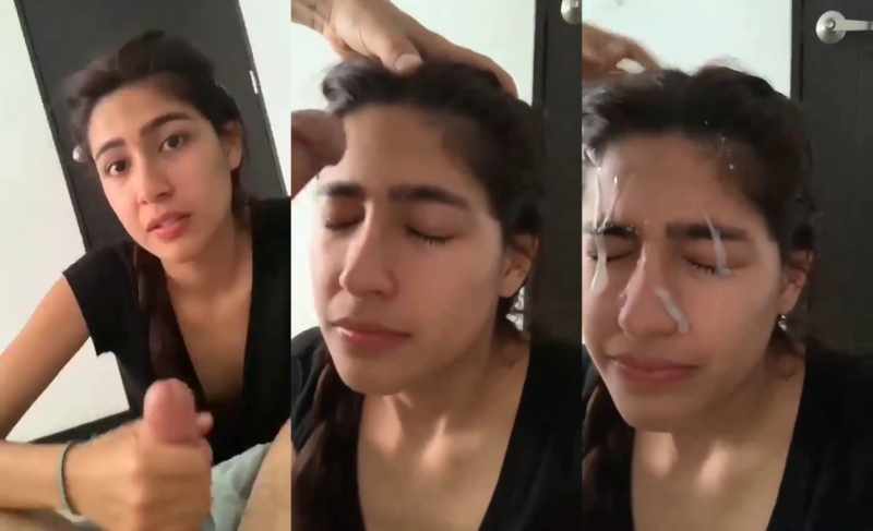 Cum on her cute face