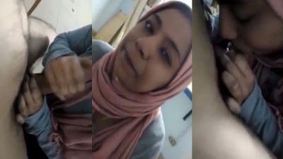 Hijabi girl gives a Pakistani blowjob to her lover