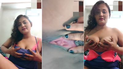 Young lady shows boobs and fingers her pussy in nude MMS