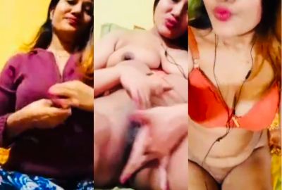 Naughty girl strips and fingers during live video call sex