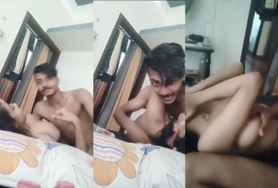 Young guy records his first sex MMS with his shy GF
