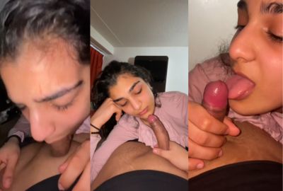 An 18-year-old girl sucks American lover’s dick in NRI porn