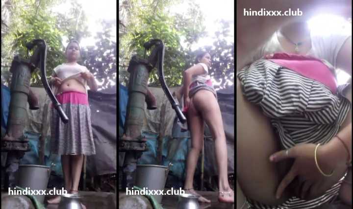 Village Girl Outdoor Bath Nude