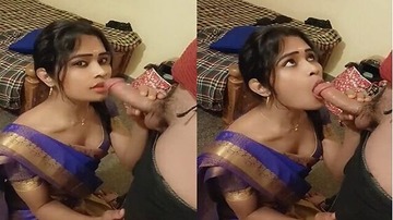 Beautiful Mallu Hot Saree Girl Blowjob MMS On Camera In Bedroom