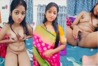 Girl in a saree strips naked and shows her desi nude body