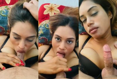 Hot model gives an Indian blowjob to her lover