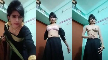 Sexy Wife Stripping Saree MMS On Camera In Bedroom