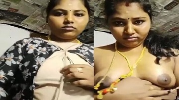Striptease Tamil Aunty Video Call Showing Her Hairy Pussy MMS